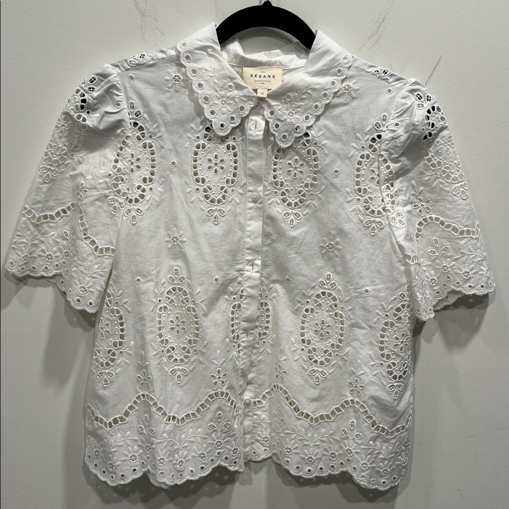 Sezane Elvira Blouse Ecru - Size 8